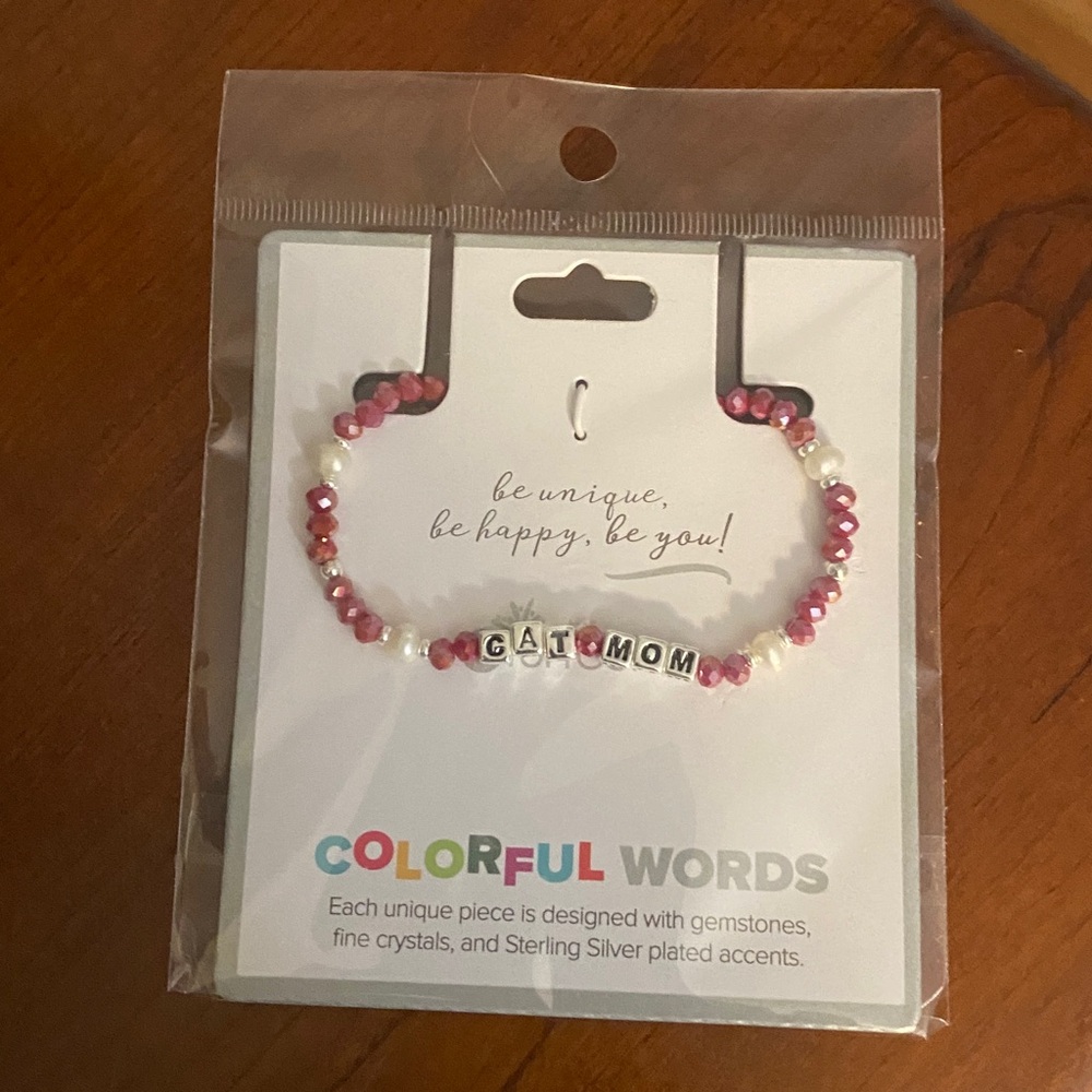 Cat Mom Friendship Bracelet. Sterling Silver Plated Accents. NWT - Picture 1 of 2